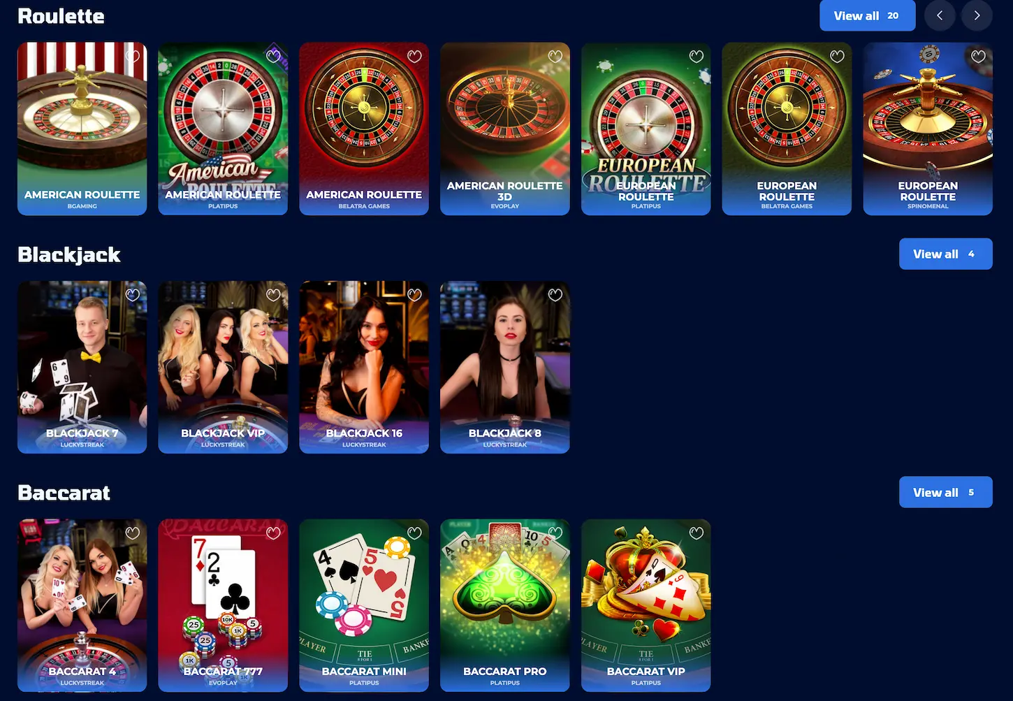 RoyalSpinia live casino — roulette, blackjack en baccarat met echte dealers